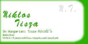 miklos tisza business card